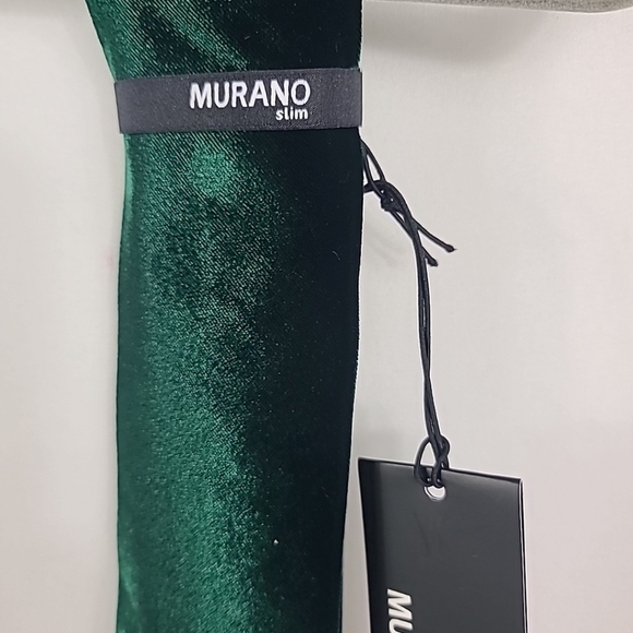 NEW Murano Slim Men's Green Velvet Tie 55" NWT - Picture 2 of 5
